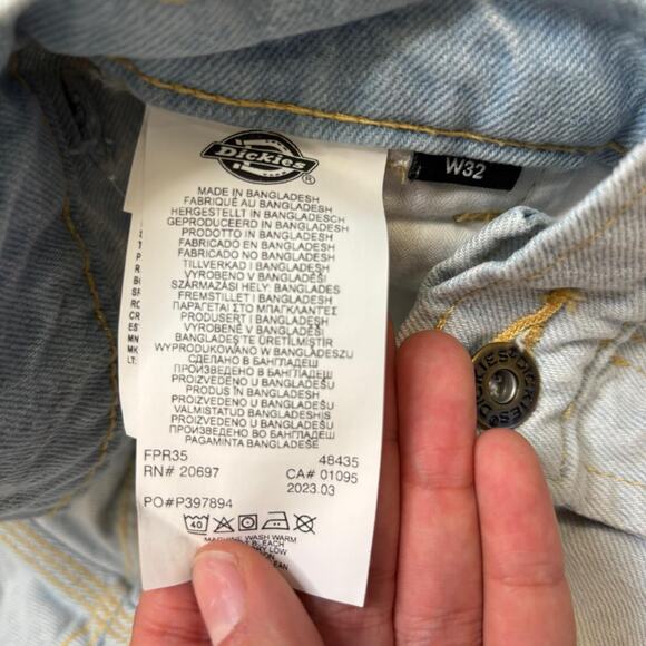 Women's Dickies Madison Loose Fit Double Knee Jeans size 32 light blue color - Picture 8 of 8